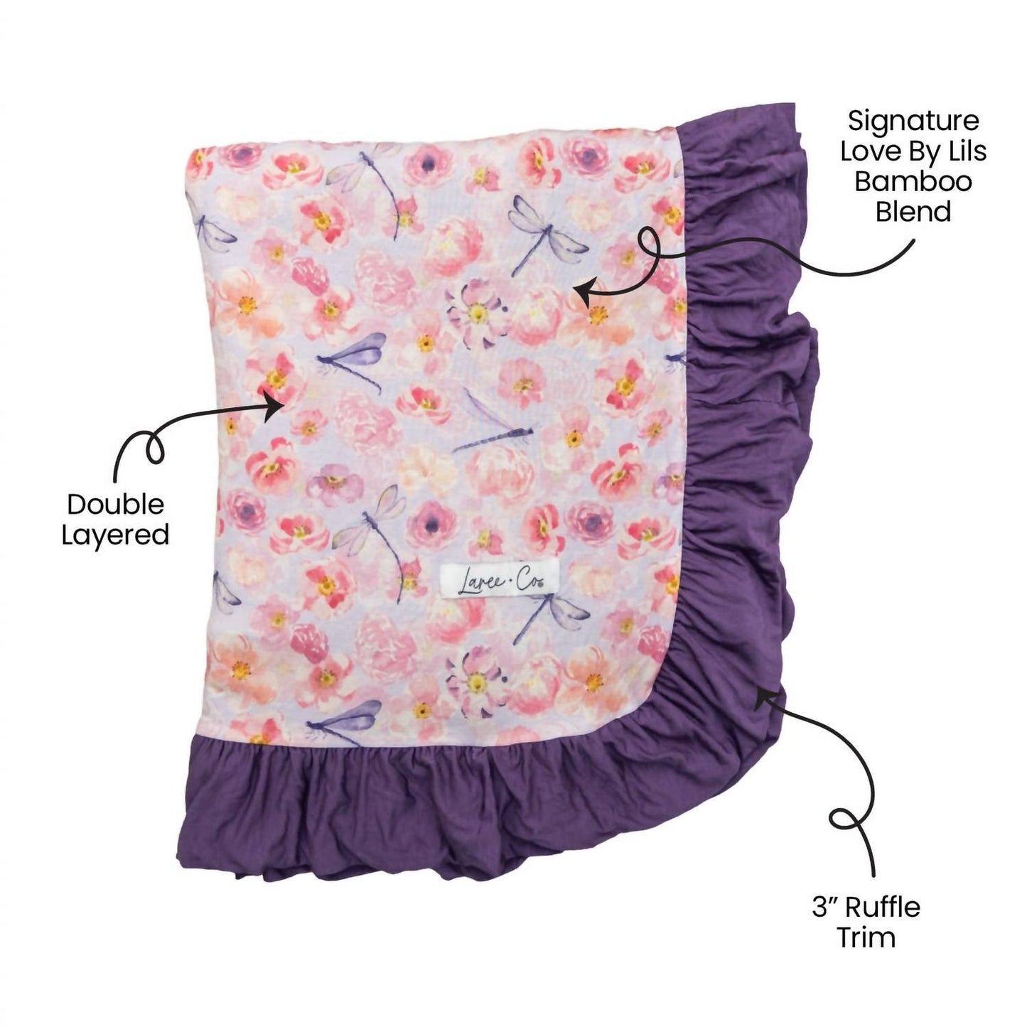 Laree + Co. - Elmerial Bamboo Ruffle Toddler Blanket