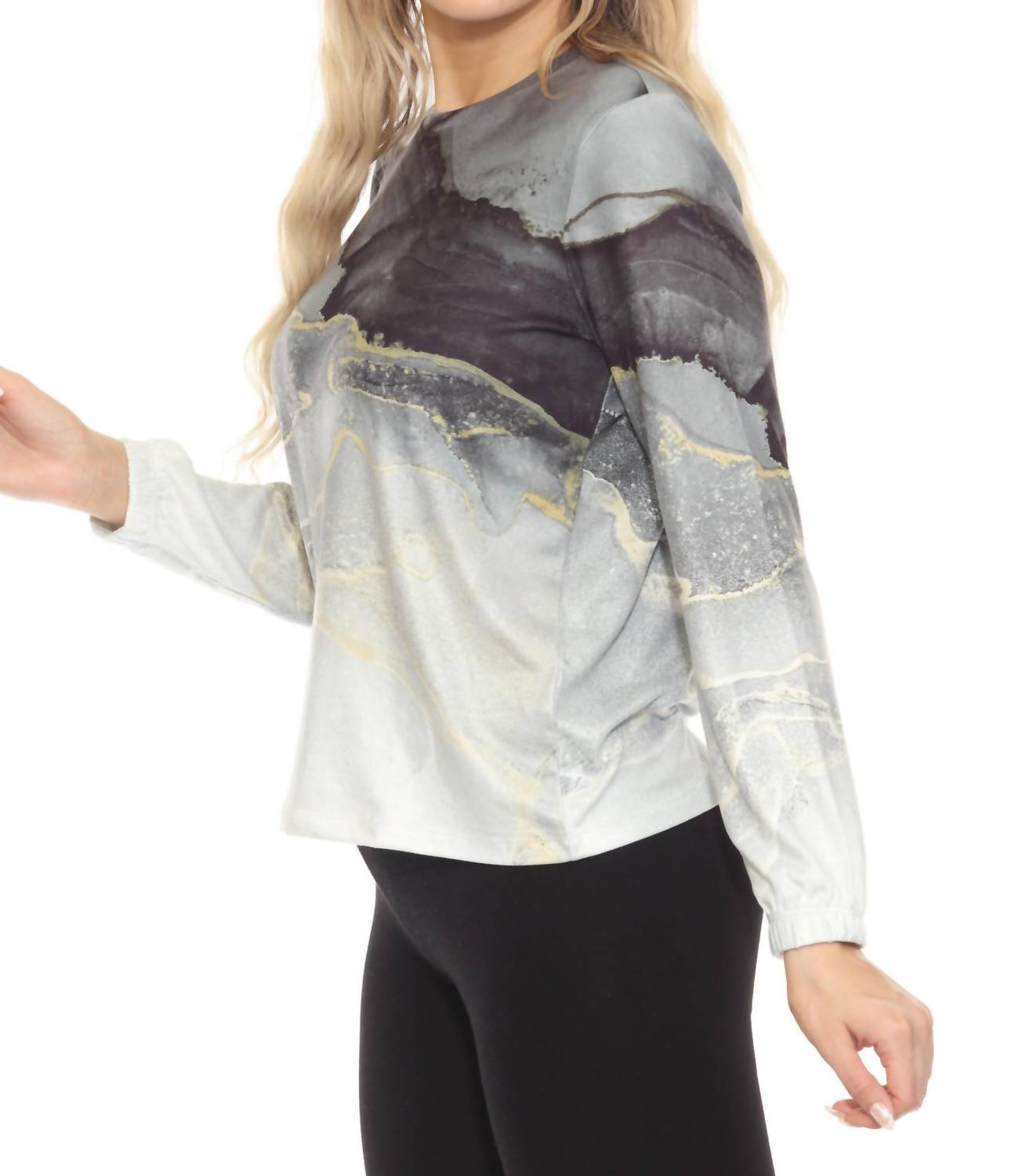 Pj Salvage - Diamond Marble Long Sleeve Top