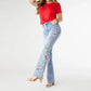 Coco + Carmen - Everstretch Flare with Bright Color Embroidery Jeans