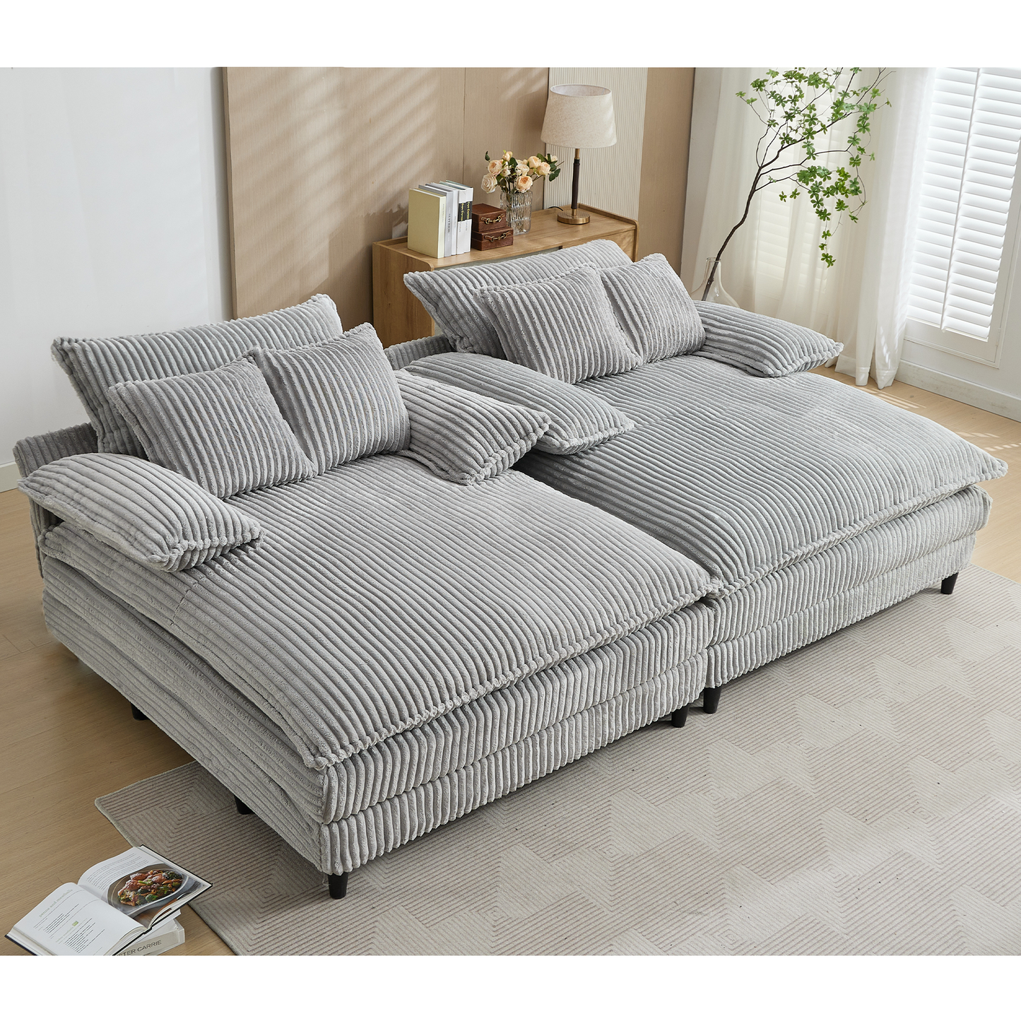 109" W Oversized Double Lounge Chaise Sofa