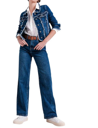 Q2 - Denim Jacket With Frayed Design