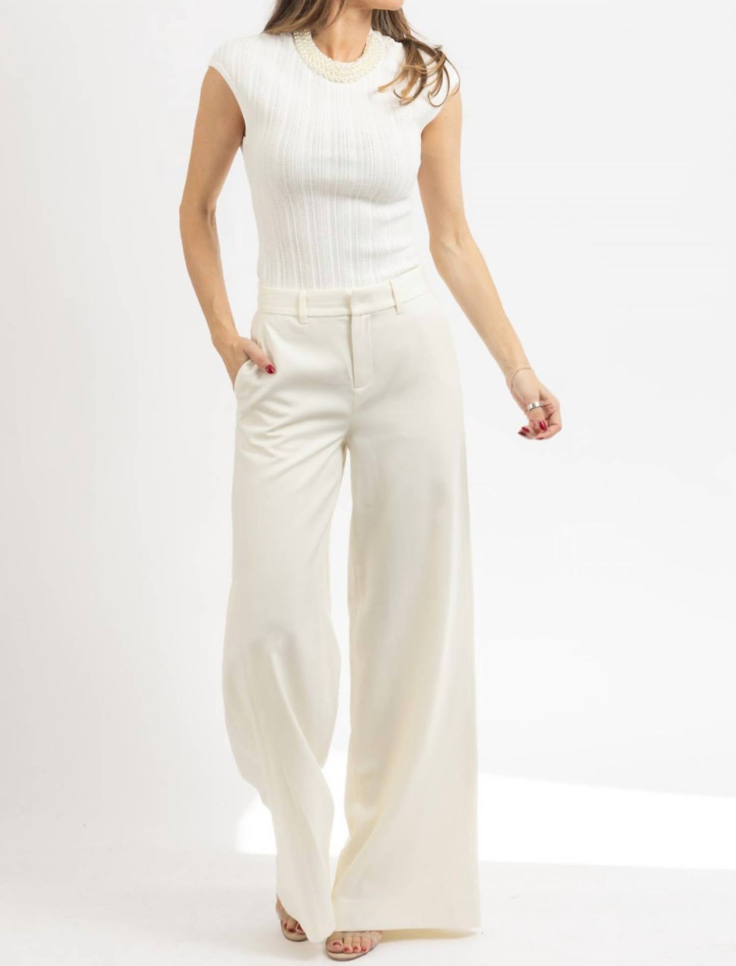 Bibi - Vivi Pearl Trim Top