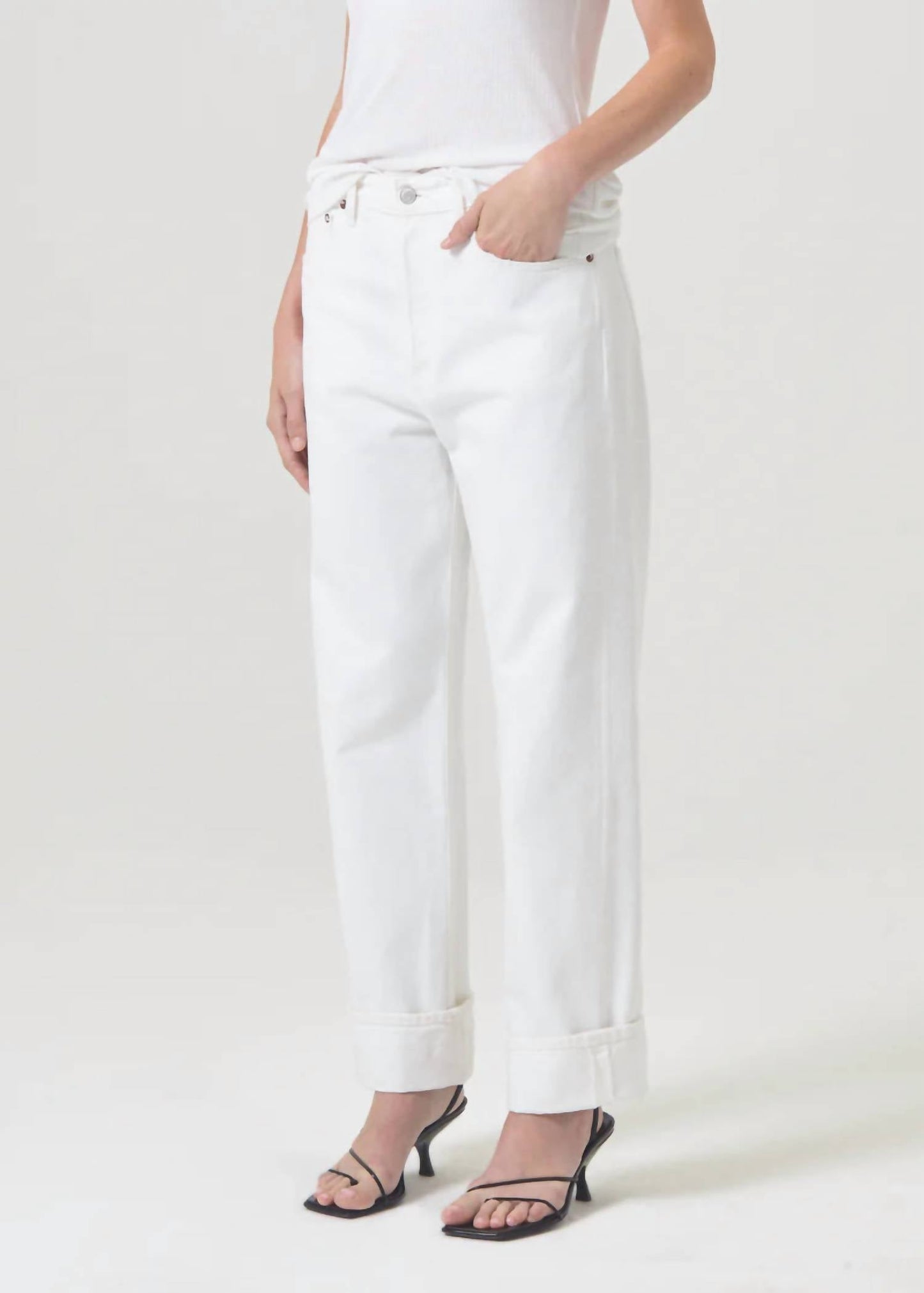 Agolde - Fran High Rise Wide Leg Low Slung Cuffed Jeans