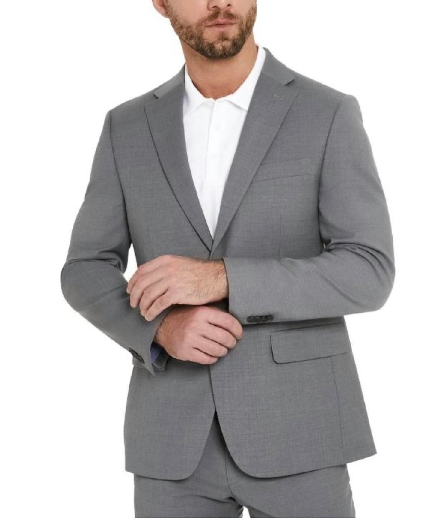 Tommy Hilfiger - Two Button Notch Lapel Wool Blend Suit Jacket