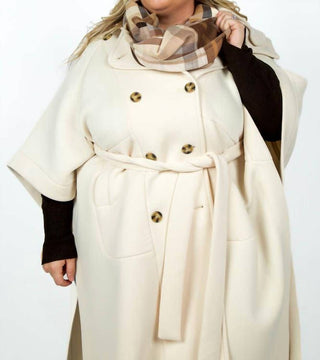 Echo - Patched Plaid Wrap With Fringe