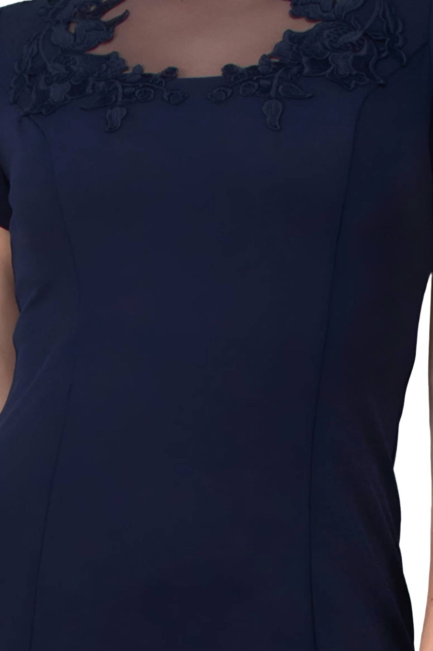 Aidan Mattox - Embellished Crewneck Crepe Dress