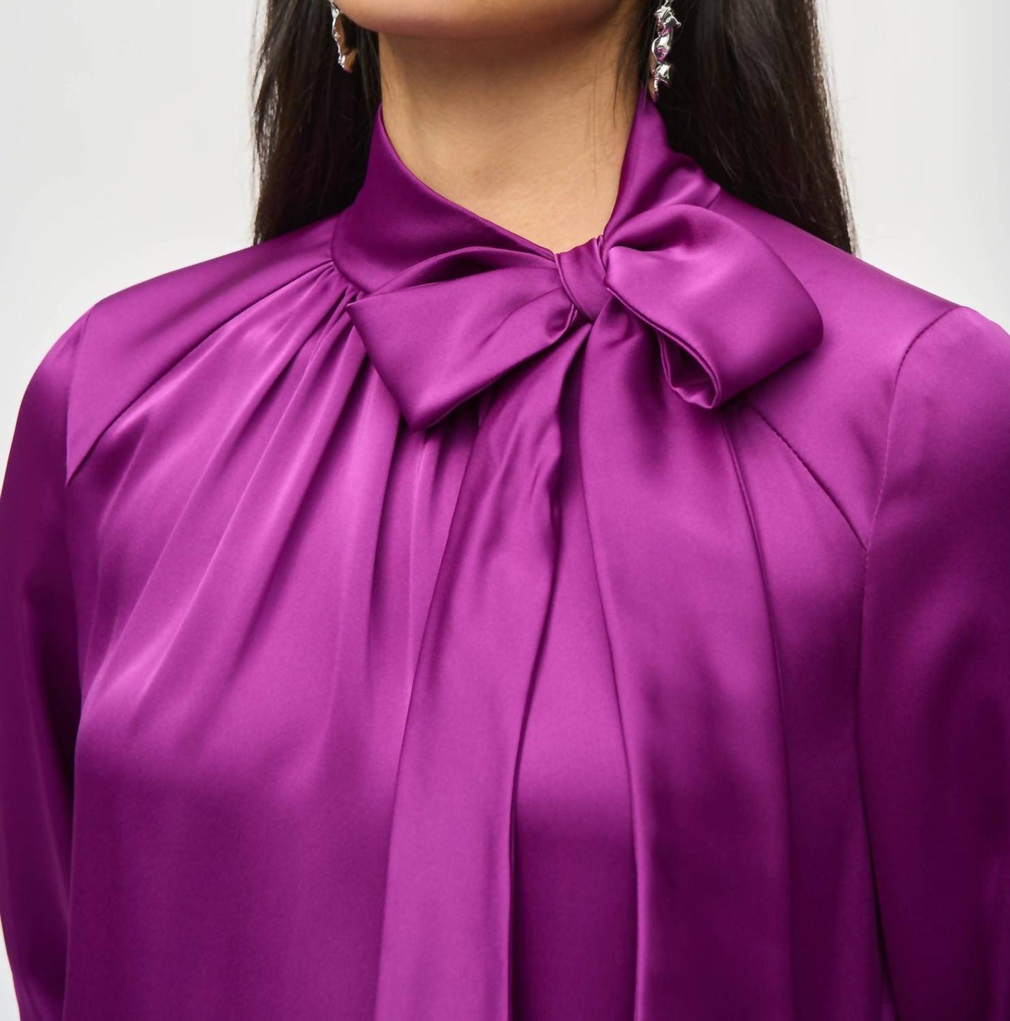 Joseph Ribkoff - Satin Top With Bow Neckline
