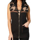 Angel Apparel - Houndstooth Long Zip Vest