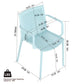 4 Piece Stackable Single Chairs With Vertical Stripe Design For All Weather