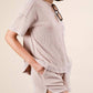 Very J - Oversized Two Tone Double Knit Top & Shorts