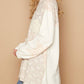 Pol - Round Neck Long Sleeve Crochet Patches Top