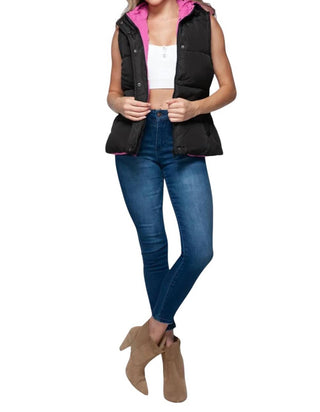 Snobbish - Hooded Vest With Snap And Zip Closure