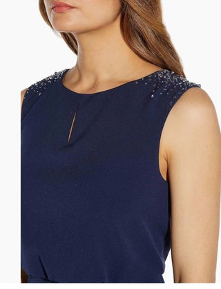 Adrianna Papell - Boat Neck Crepe Gown