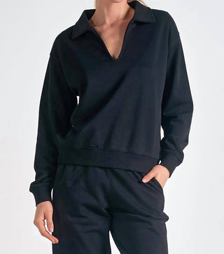 Elan - Long Sleeve Collared Top
