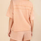 Very J - Mineral Washed Comfy Knit Top & Shorts Set