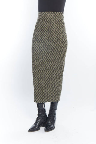 Matthildur - Vault Patterned Back Slit Maxi Skirt