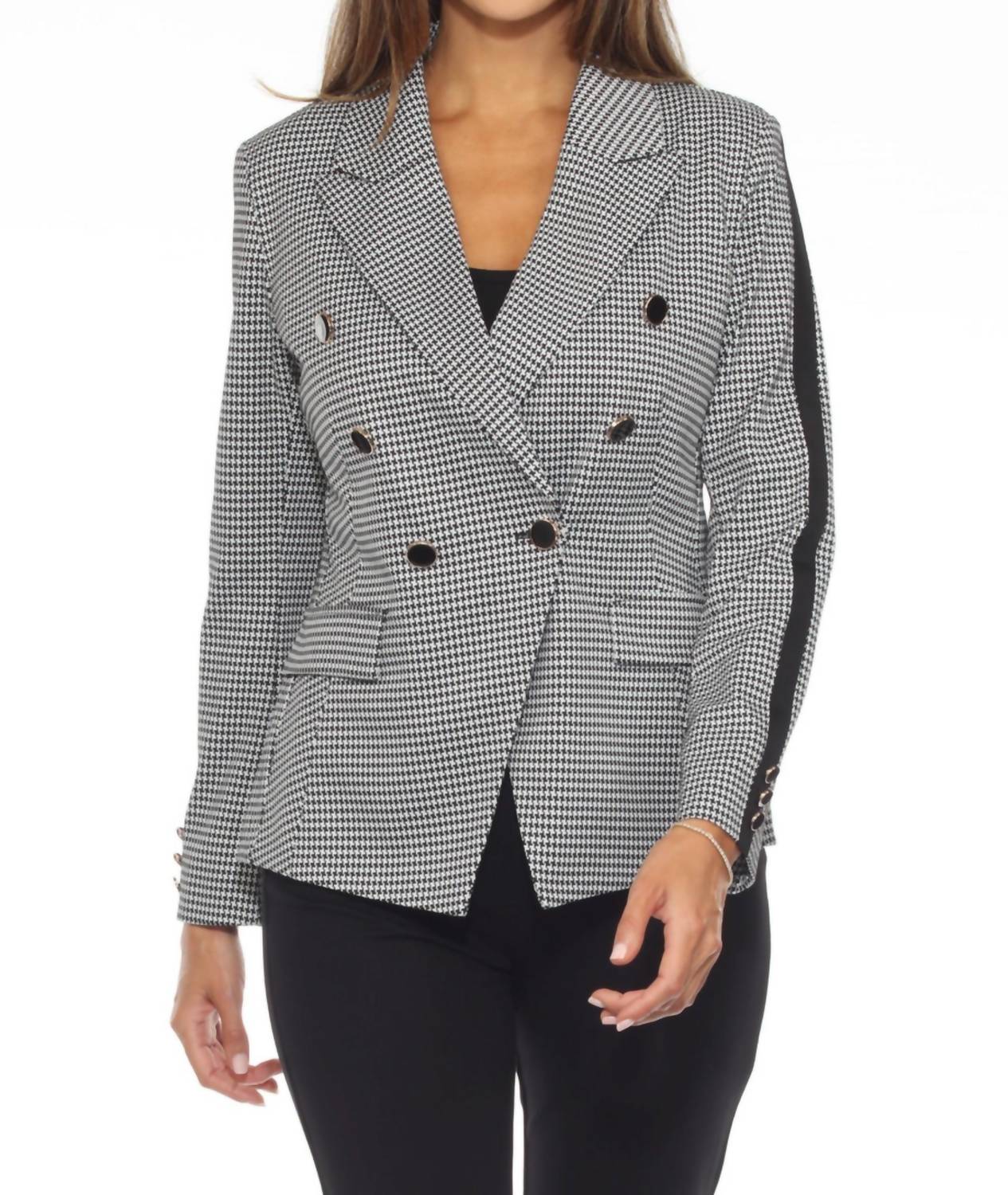 Joseph Ribkoff - Houndstooth Double Breasted Blazer