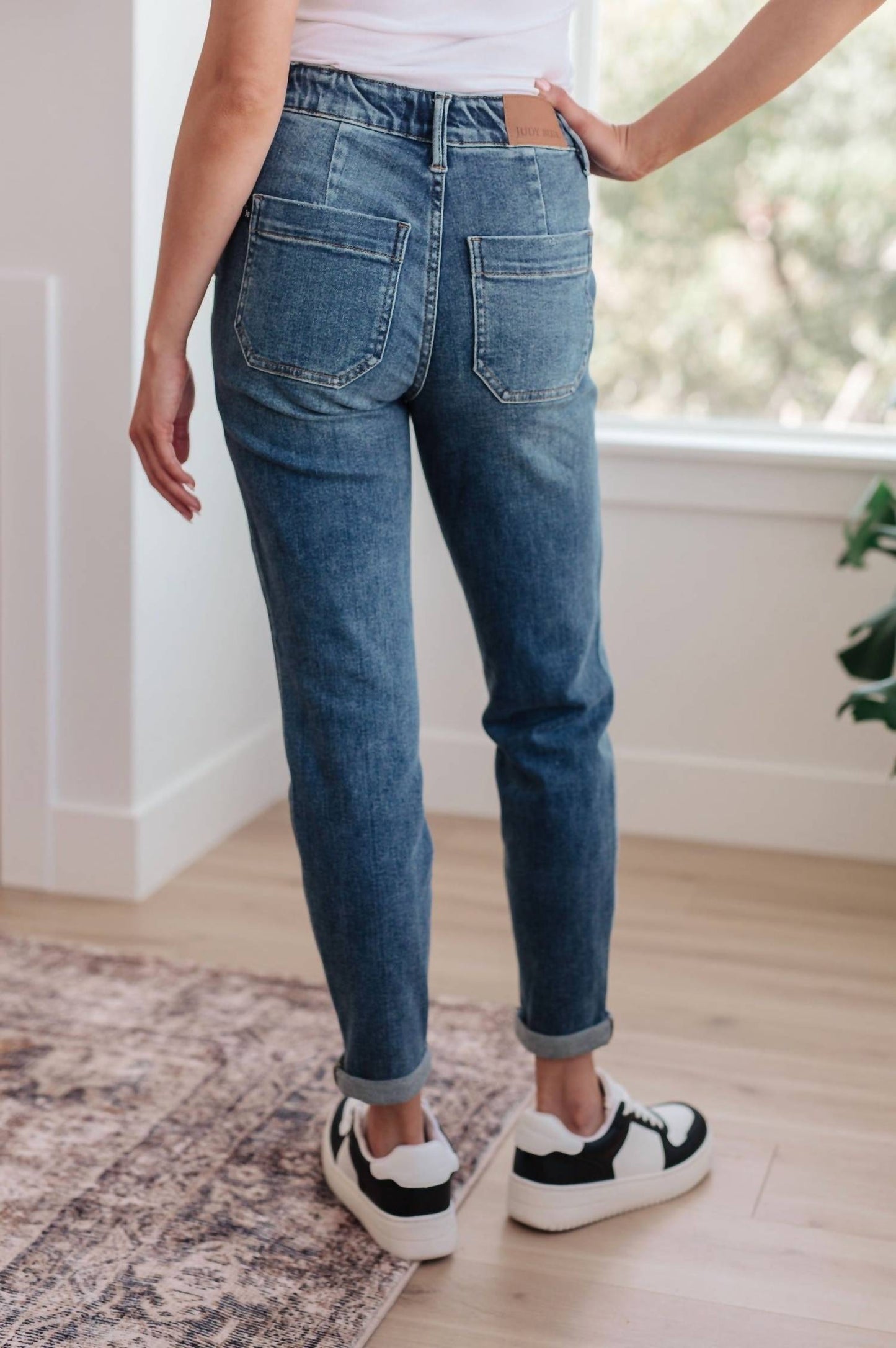 Judy Blue - High Waist Non Distressed Drawstring Denim Joggers