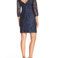 Aidan Mattox - 3/4 Sleeve Sequined Dress