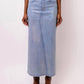 Amylynn - Mimi Stretch Metallic Light Denim Maxi Skirt