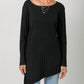 Mystree - Pleated Diagonal Cut Tunic Sweater