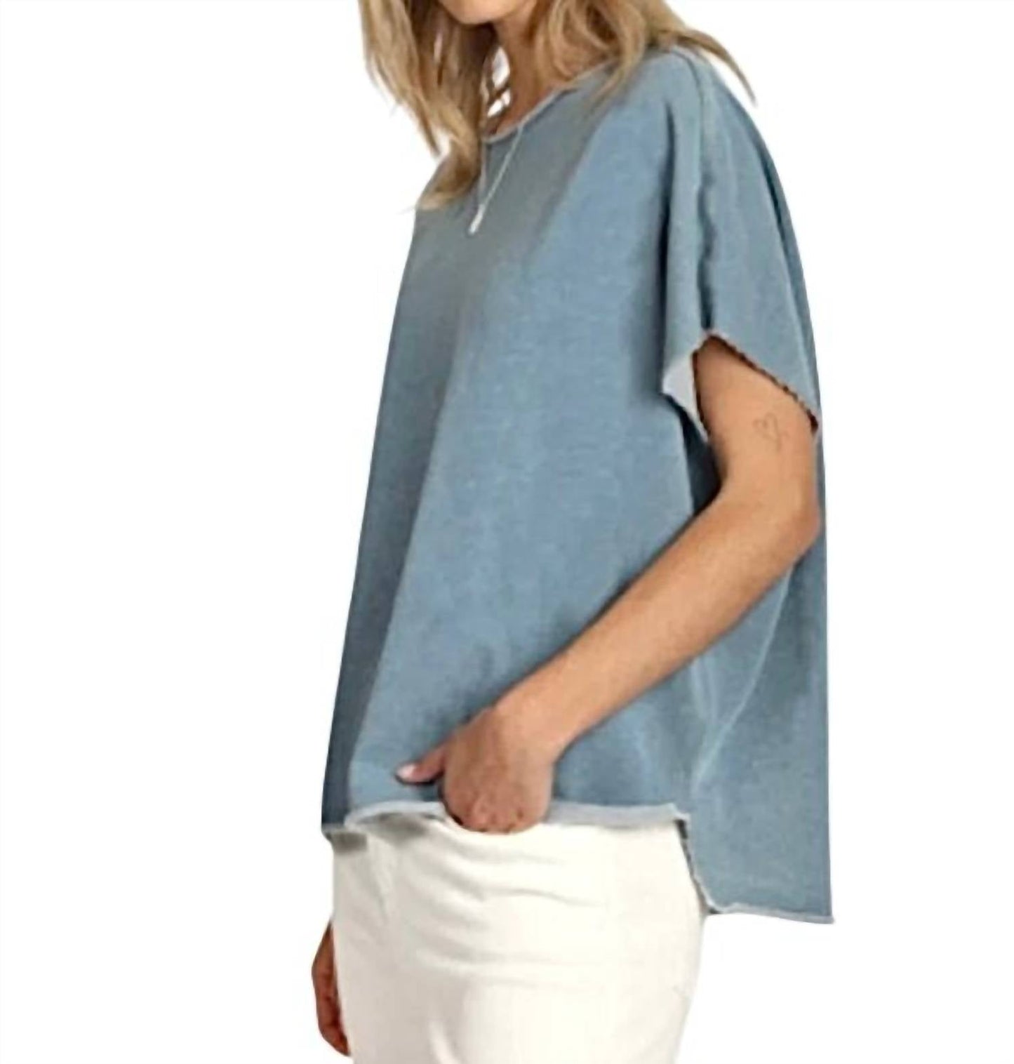 Dylan - Crew Neck Short Sleeve Caplet Top
