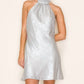 B.Right - Metallic Shine Halter Neck Mini Dress