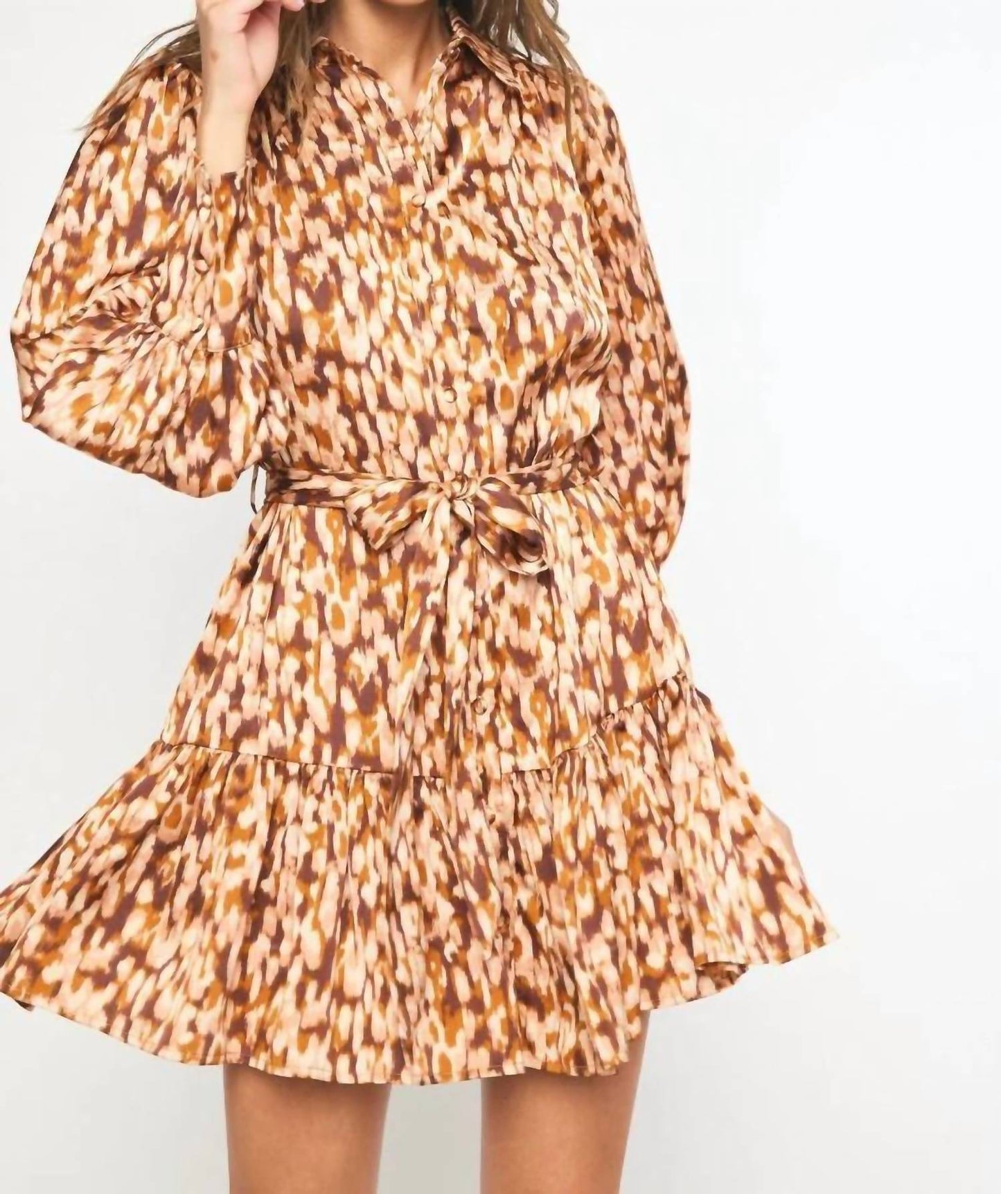 Entro - Spotted Waist Tie Dress