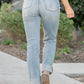 Judy Blue - High Waist Double Cuff Fray Hem Distressed Boyfriend Jeans