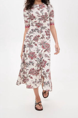 Sea - Cassandra Print Ruched Short Sleeve Dress