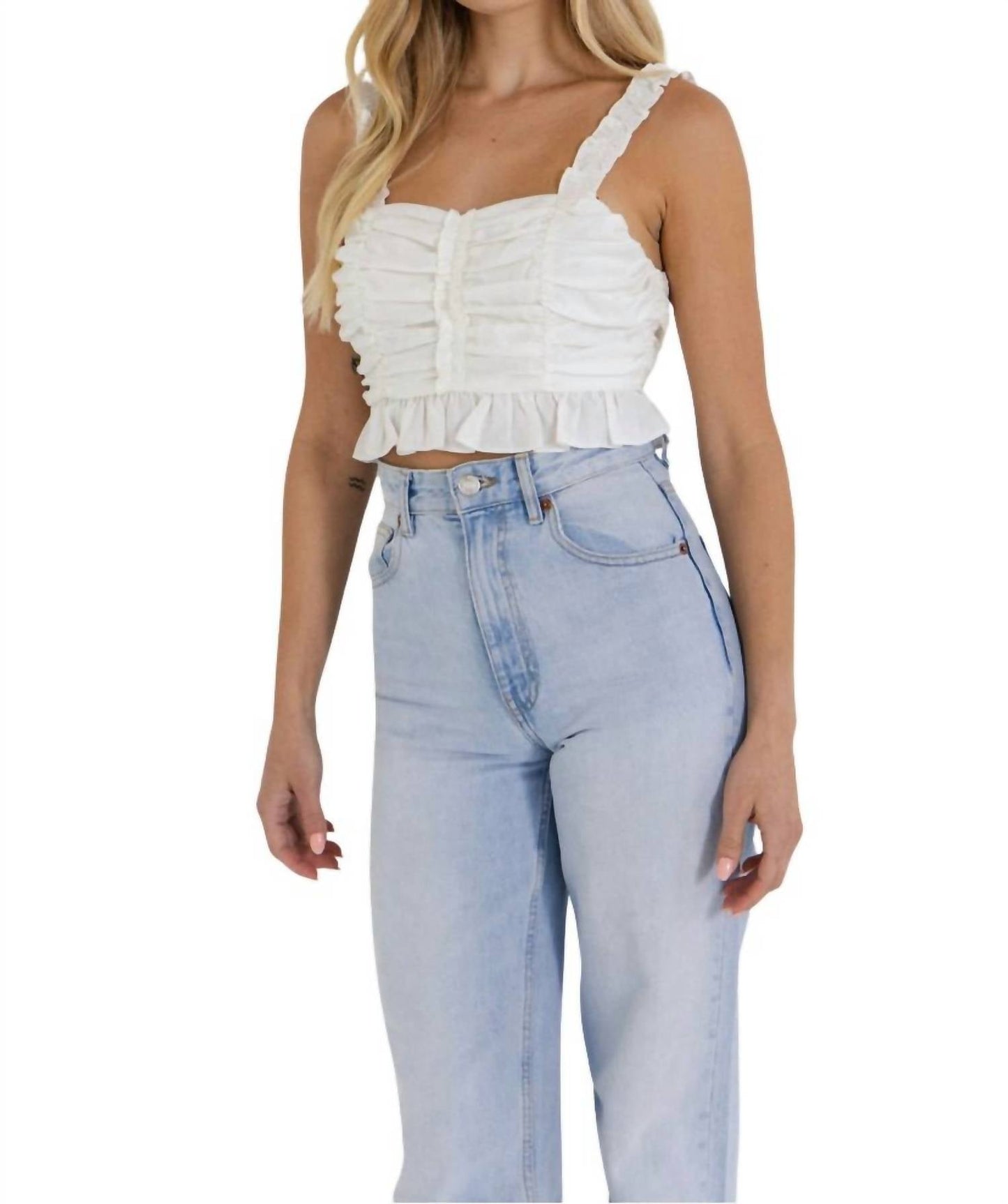 Endless Rose - Ruffled Ruched Crop Top