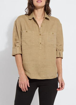 Lysse - Roe Roll Tab Linen Utility Shirt