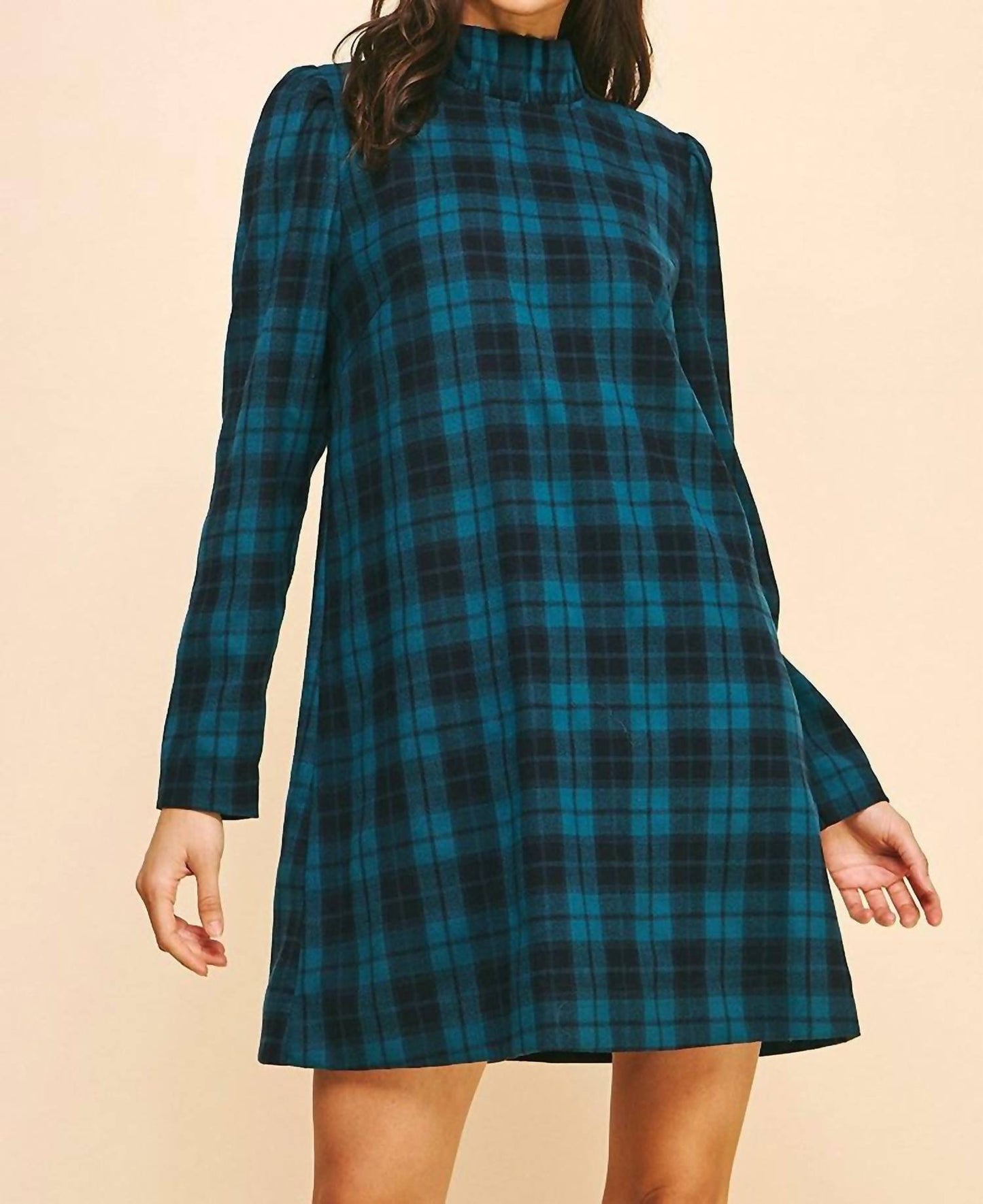 Pinch - Plaid Long Sleeve Mini Dress