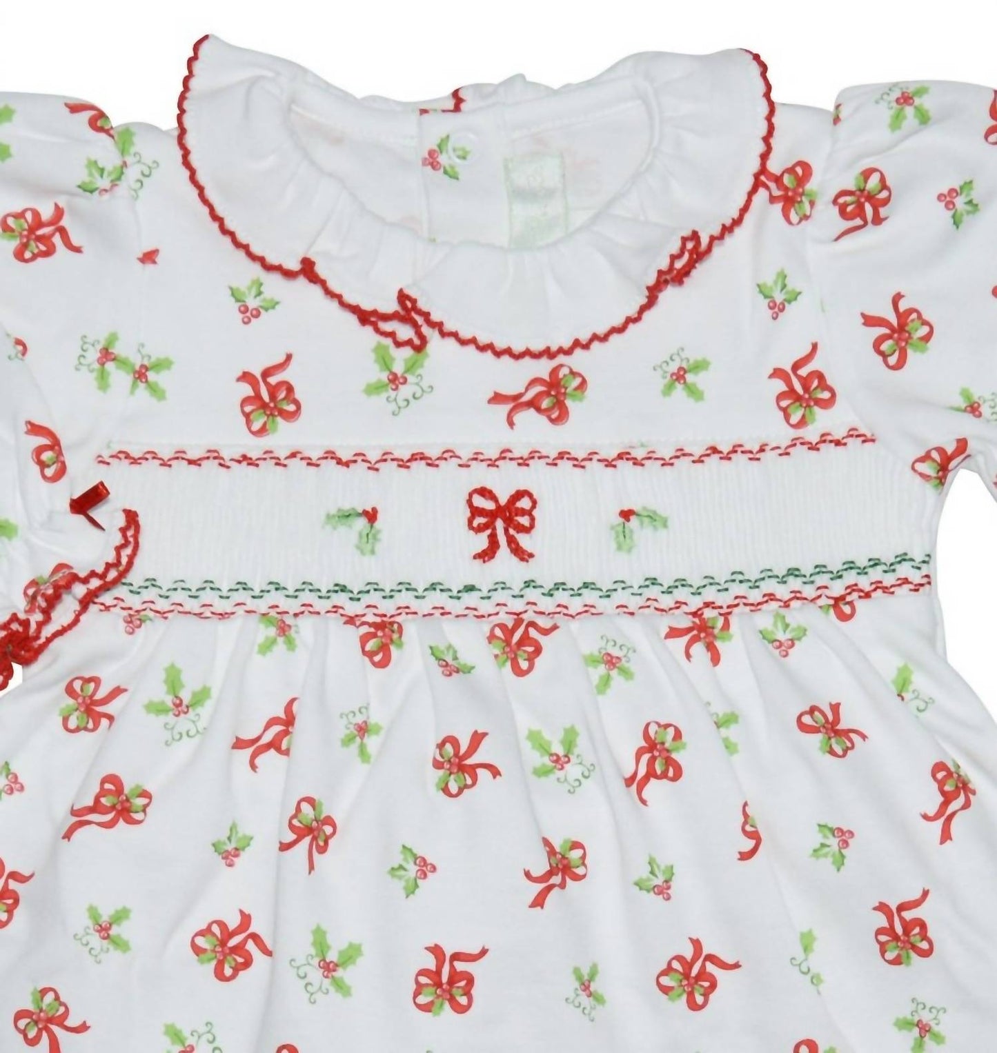 Baby Threads - Baby Girls Holly & Bows 2-piece Tunic And Legging Set