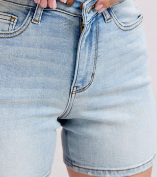 Judy Blue - High Rise Mid Length Dad Denim Short