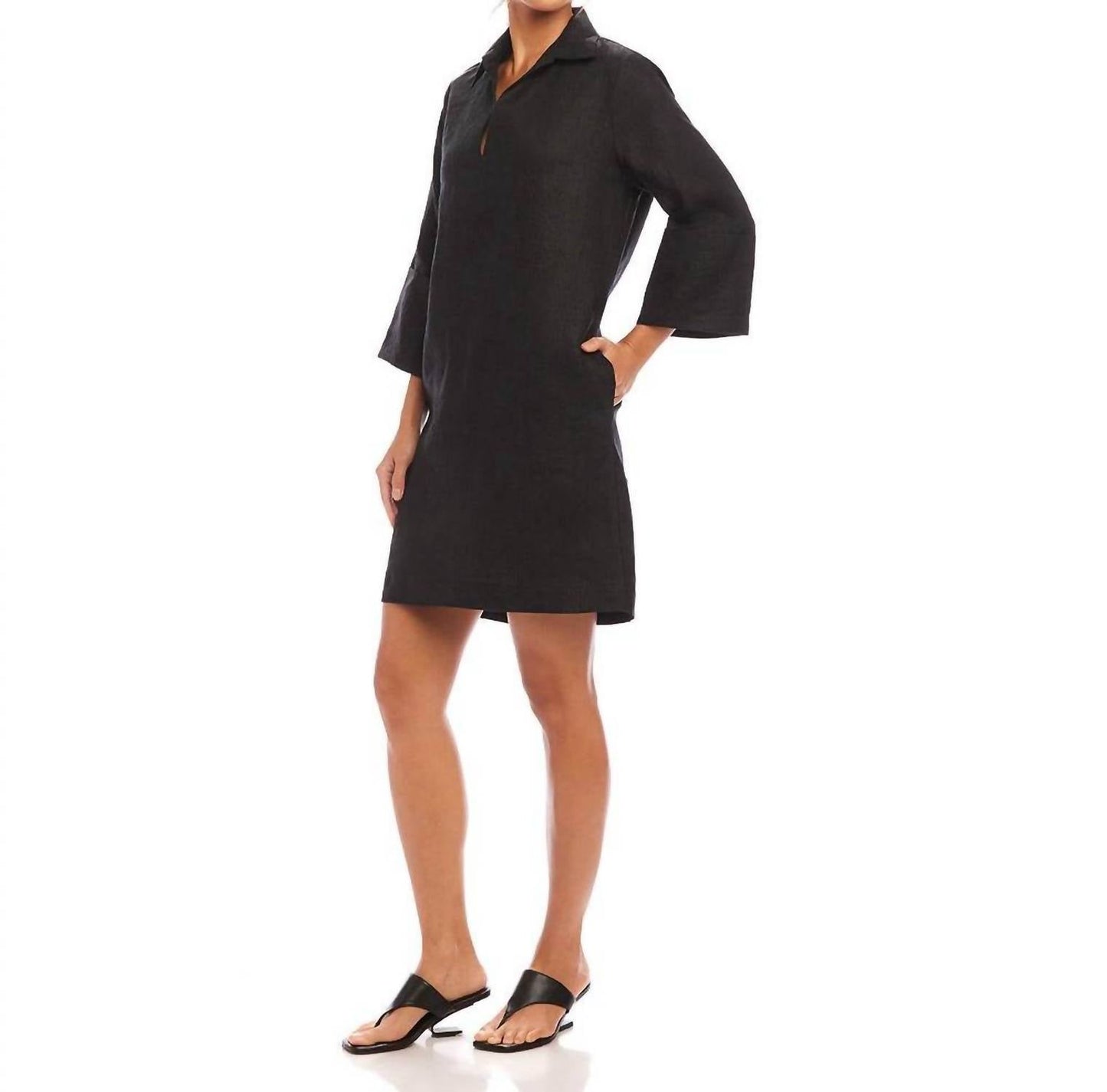 Karen Kane - Cuffed Sleeve Linen Dress