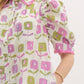 Entro - Puff Sleeve Geo Dress
