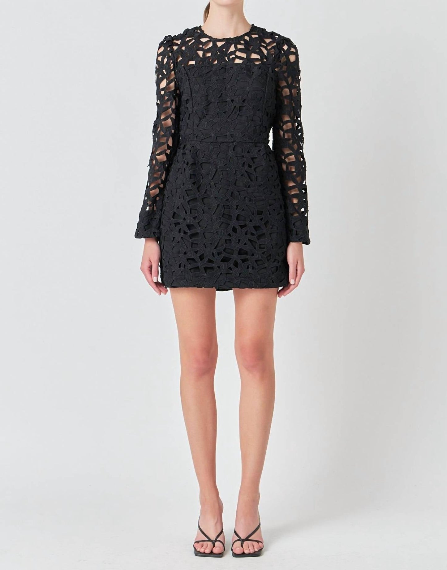 2.7 August Apparel - Eyelet Structured Mini Dress