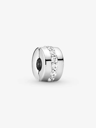 Pandora - Women's Clear Sparkling Row Clip Charm
