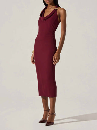Astr - Alanna Halter Cowl Neck Dress