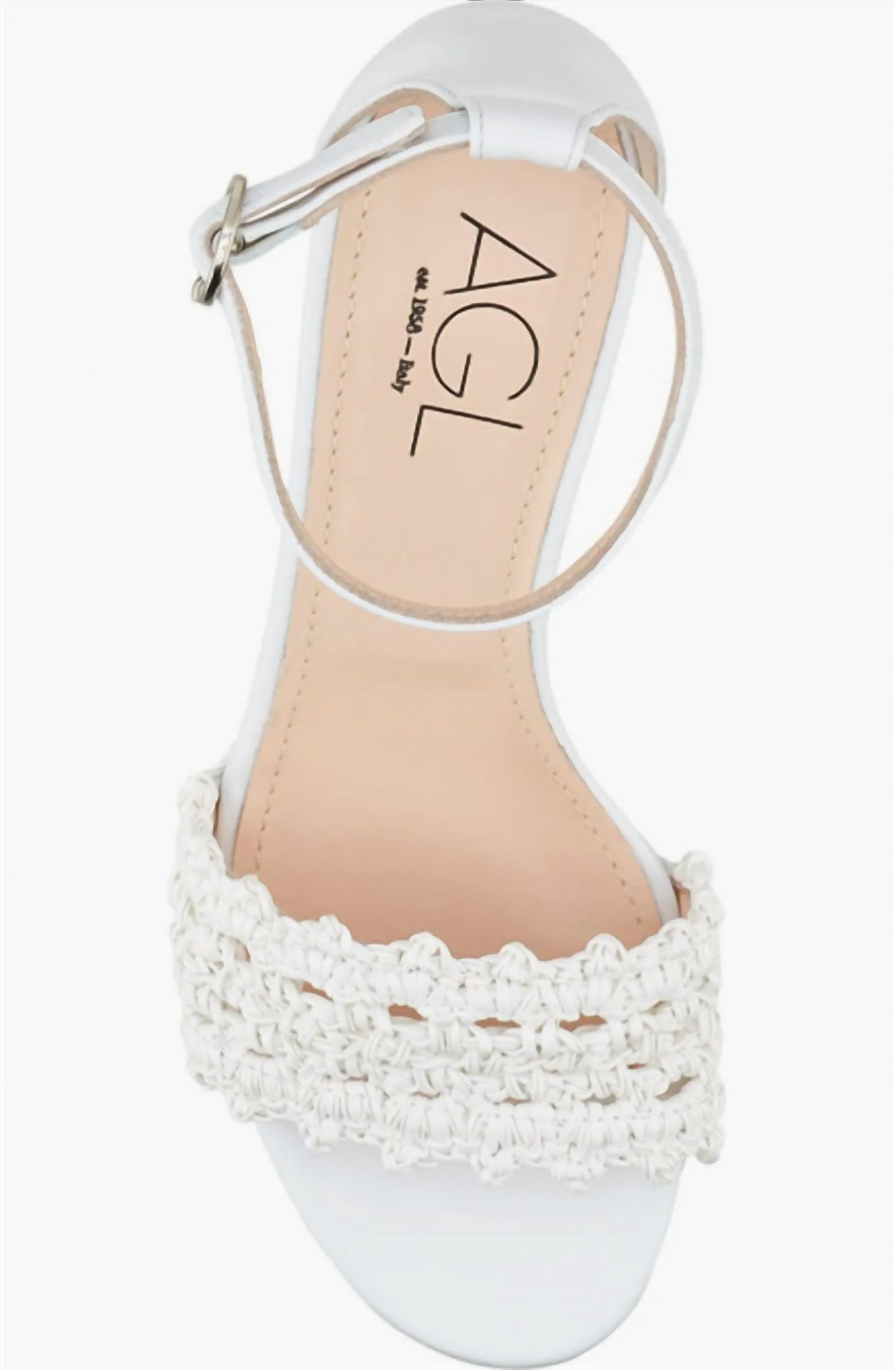 Agl - Women's Crochet Leather Block Heel Sandals