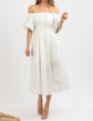 Olivaceous - Wilson Eyelet Midi Dress