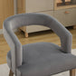 Modern Barrel Open Back Upholstered Accent Chair with Weathered Wood Legs