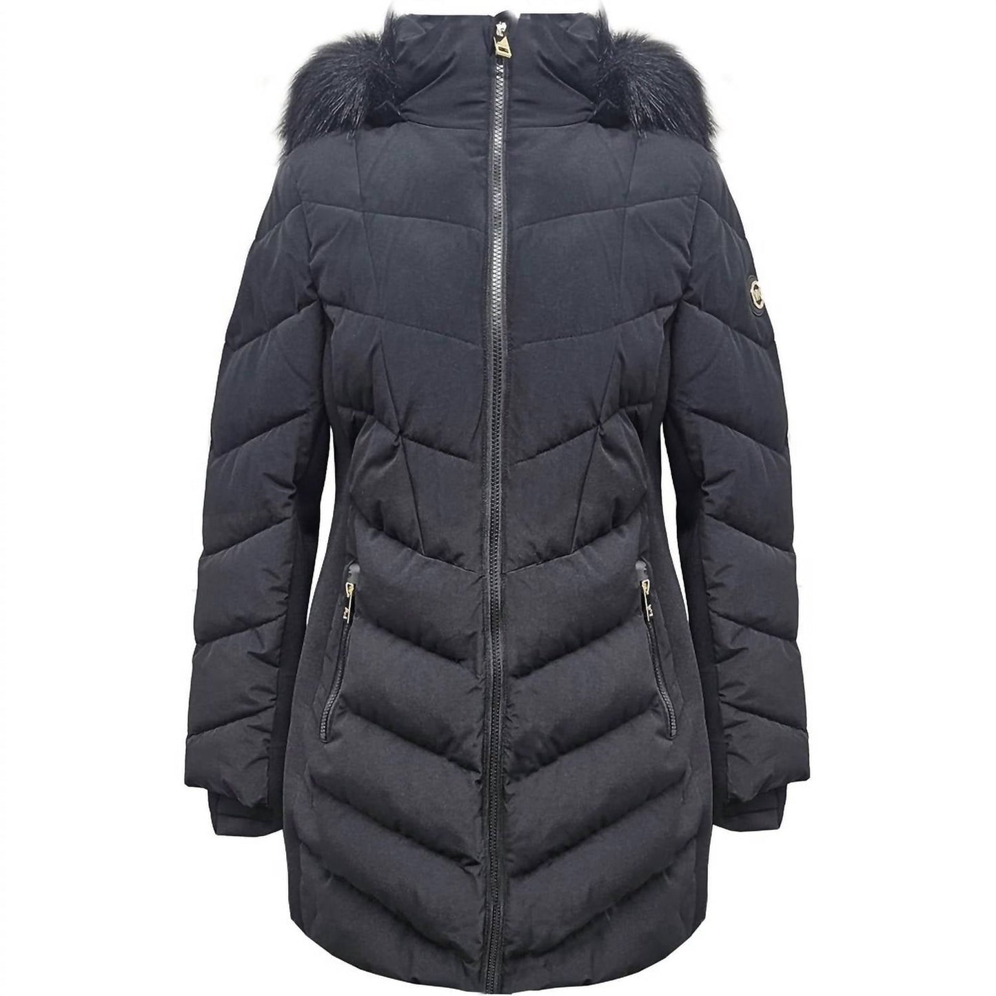 Michael Michael Kors - Women's Scuba Chevron Knee Length Coat