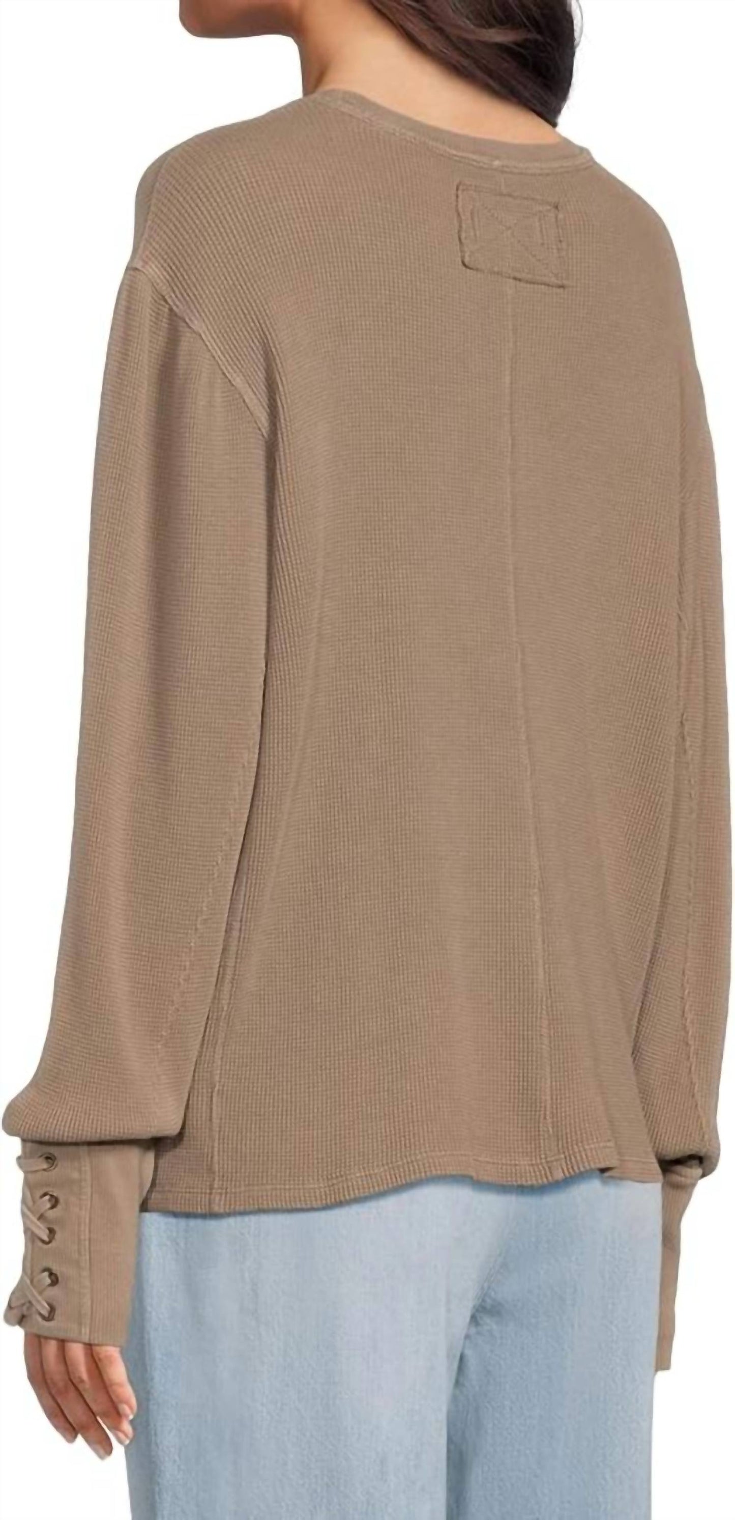Free People - Relaxed Fit Lapis Cuff Long Sleeve Top