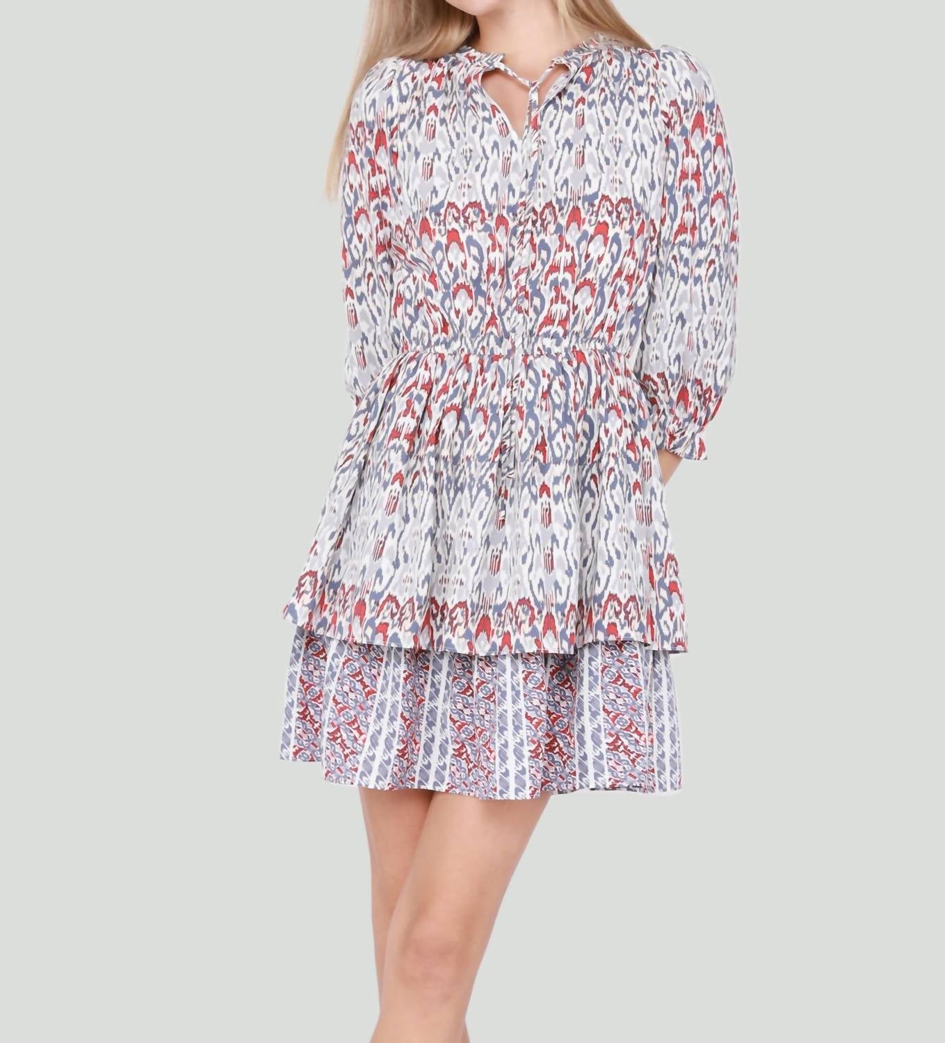 Black Tape - Ikat Smocked Mini Dress