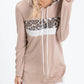 7Th Ray - Mocha Leopard Print Hooded Sweatshirt