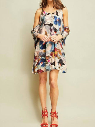 Entro - Open Shoulder Floral Mini Dress