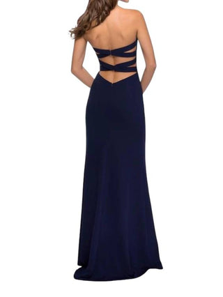 La Femme - Long Strapless Jersey Dress