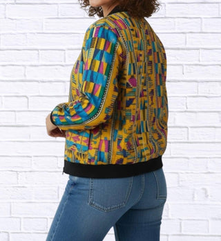 Diva Usa - Maddy Traditional Bomber Printed Ethnic Jacket